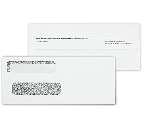 Double Window Self-Seal Security Confidential Tinted Envelopes Designed for Business Checks, QuickBooks, Laser Checks Flip and Seal, 500 Envelopes