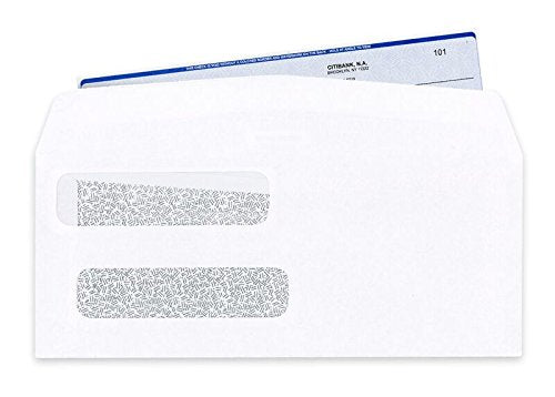 500 Check Envelope, Double Window Security Confidential Tinted Envelopes for QuickBooks Checks, Business Laser Checks, 24 lb, 3-5/8 x 8-5/8-Inches, Box of 500 Envelopes (Designed by ABC)