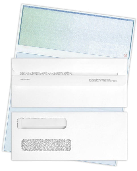 Double Window Self-Seal Security Confidential Tinted Envelopes Designed for Business Checks, QuickBooks, Laser Checks Flip and Seal, 500 Envelopes