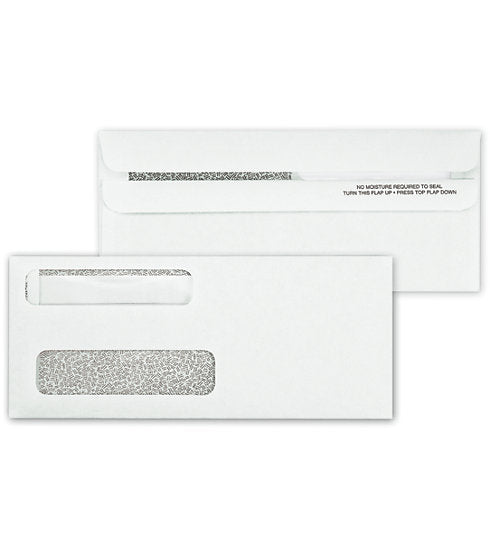 Double Window Envelopes Security Tinted Checks - Compatible for QuickBooks (3 3/4 x 8 5/8)